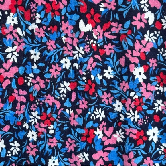 Draper James Navy Ditsy Floral Smocked Cuff Long Sleeve Dress Small - Picture 6 of 10